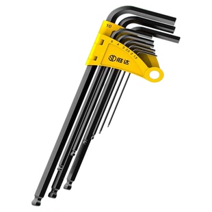 胜达内六角扳手套装平头六棱螺丝刀工具六角扳子螺丝刀梅花