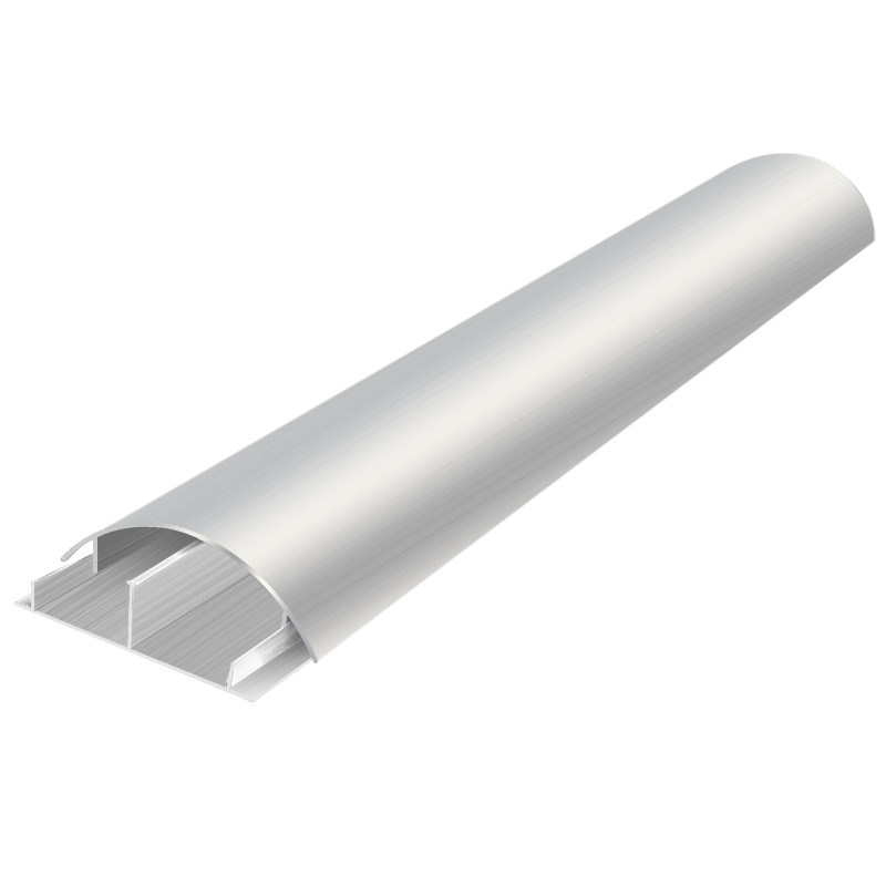 铝合金线槽明装金属弧形半圆白黑黄灰色免钉自粘防踩地面板电线槽