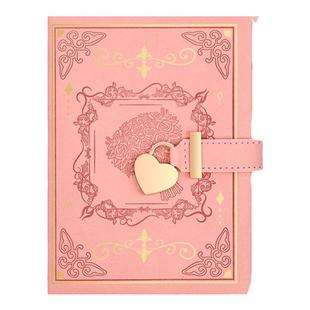 密码锁笔记本B6金属爱心锁情侣节日生日礼物可刻字记事本学生高颜值复古日记本毕业送同学手账记录本子定制