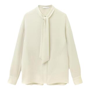OVV秋冬热卖女装醋酸混纺优雅飘带简约大气长袖休闲衬衫
