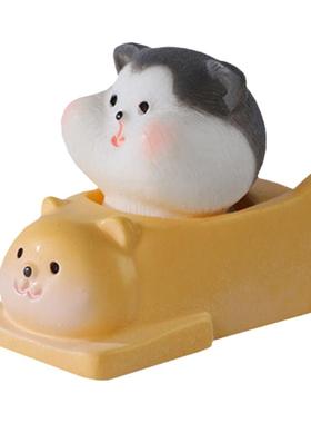 卡通手工制作小动物运动小猫摆件