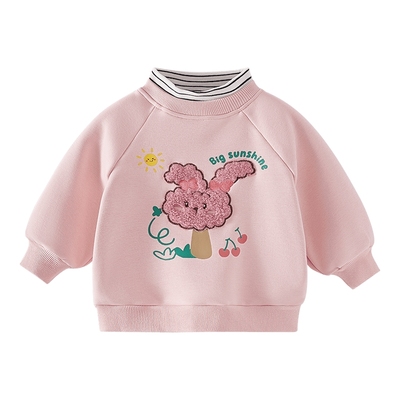 [保暖蓄热]女童卫衣2025新款秋冬女孩衣服儿童宝宝加绒男童上衣冬