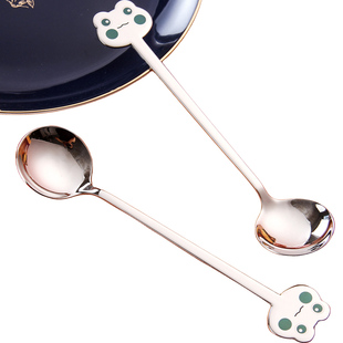 304不锈钢勺子高颜值家用汤勺儿童吃饭小勺精致餐勺可爱汤匙调羹
