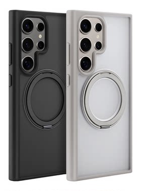 适用Galaxy三星S25Ultra 5g手机壳S26+磁吸壳S24plus支点外壳新款S25u带支架全包镜头透明电话保护套简约防摔