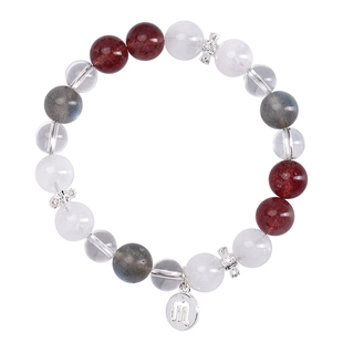 天然水晶十二星座手链灰月光手链天蝎座手链s925银水晶手串送礼物