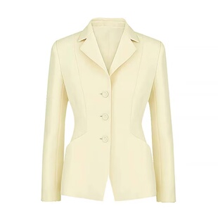 南油高定白色西装外套女2025春秋高级感单排扣显瘦丝毛西服职场