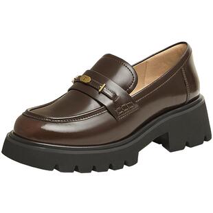 天美意厚底学院英伦常青藤乐福鞋女复古单鞋小皮鞋子春季新款