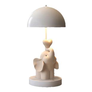 奶油风大象台灯摆件家居饰品儿童房卧室床头柜氛围小夜灯生日礼物