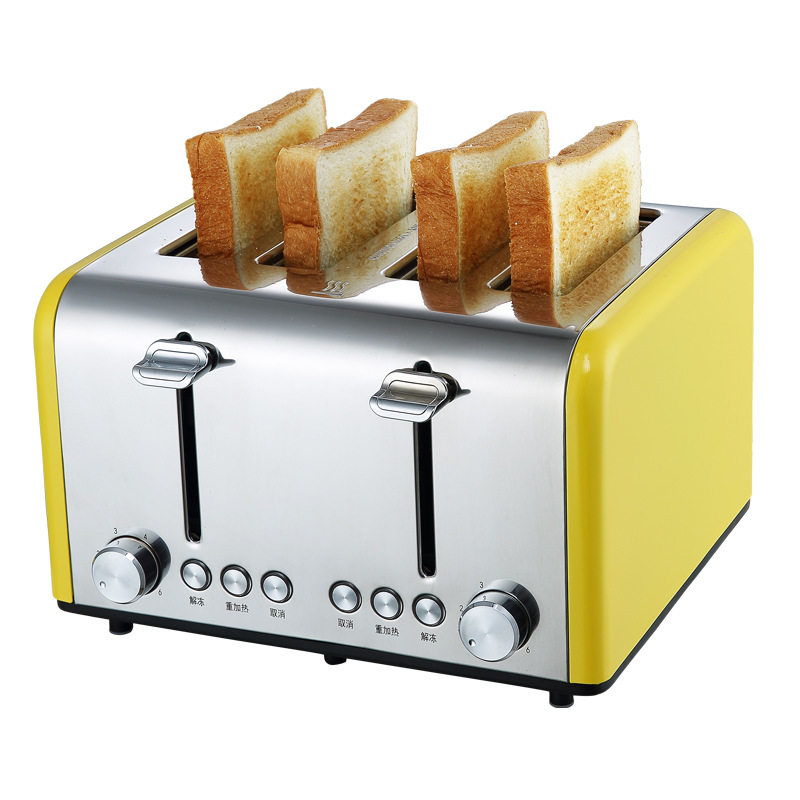 多士炉Stainless steel 4 slice toaster2不锈钢烤面包机吐司酒店