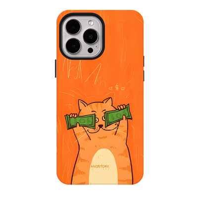 财迷小猫适用苹果17promax手机壳iphone16pro菲林磁吸支架个性华为P80小米15小众vivo防摔保护壳oppo幸运暴富