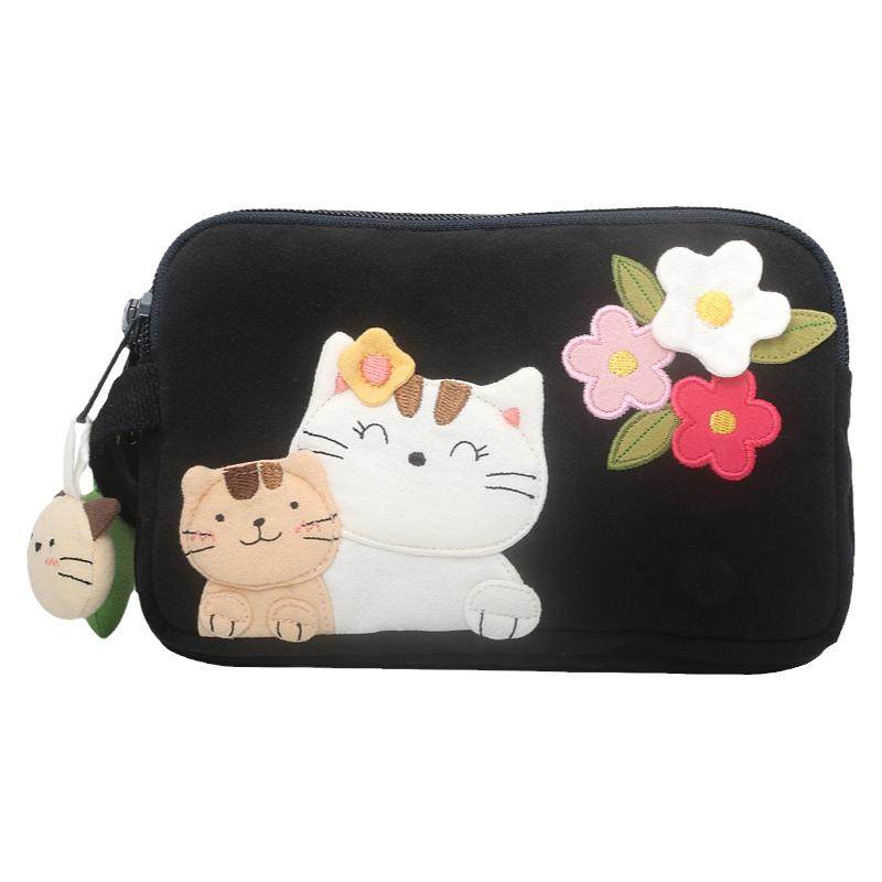 Kine猫棉布小清新卡通手机包女
