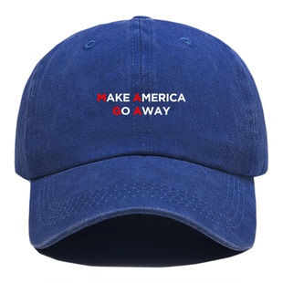 make America go away 格陵兰岛创意MAGA英语反美印字棉棒球帽子