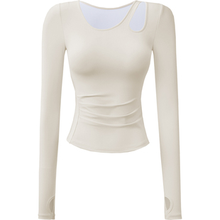 带胸垫瑜伽服上衣女秋冬高级感健身衣运动普拉提训练套装长袖新款