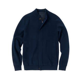 MrBu布先生棒球领羊毛开衫外套秋冬款暗门襟口袋保暖外套BT15366