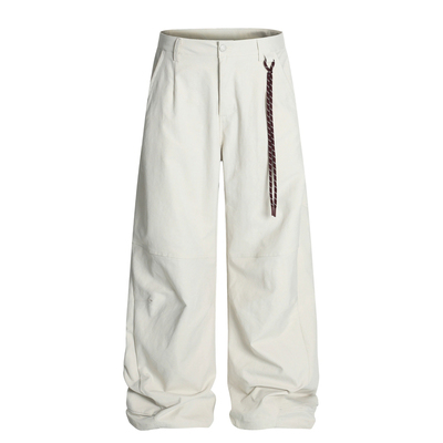 带配饰分割解构休闲裤