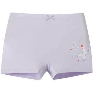 舒雅儿童童装男童女童莫代尔柔软亲肤透气纯色印花平角三角内裤