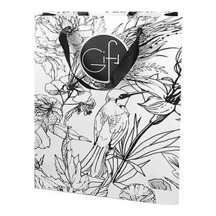 复古简约花鸟高级感加厚礼品袋服装鞋子包装袋手提袋纸袋子可定制