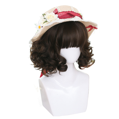 全头套女小卷自然短卷发