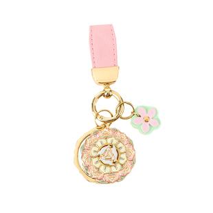 敦煌三兔藻井好运转转随身镜钥匙扣博物馆文创伴手礼镜子挂件礼物