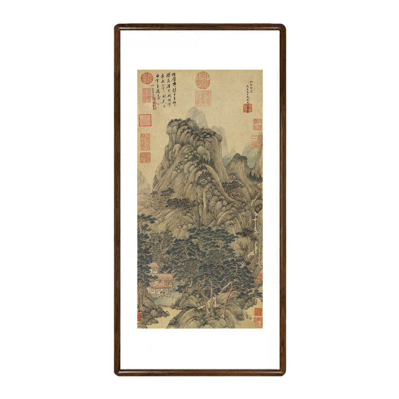马琬松壑观泉图竖版山水画新中式