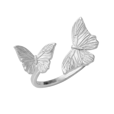 DifferentYoung原创设计蝴蝶开口新中式戒指女通体s925纯银可调节