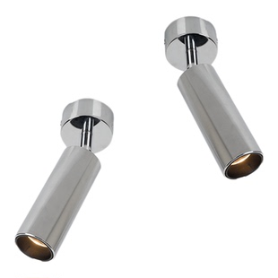 明装电渡烙色亮银色射灯中古风轻奢防眩光可调节不绣钢色复古北欧