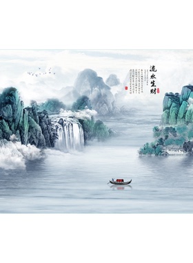 风景画客厅壁画墙布防水防潮结实
