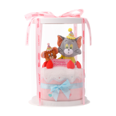 HUGKIS猫和老鼠生日蛋糕毛绒玩具