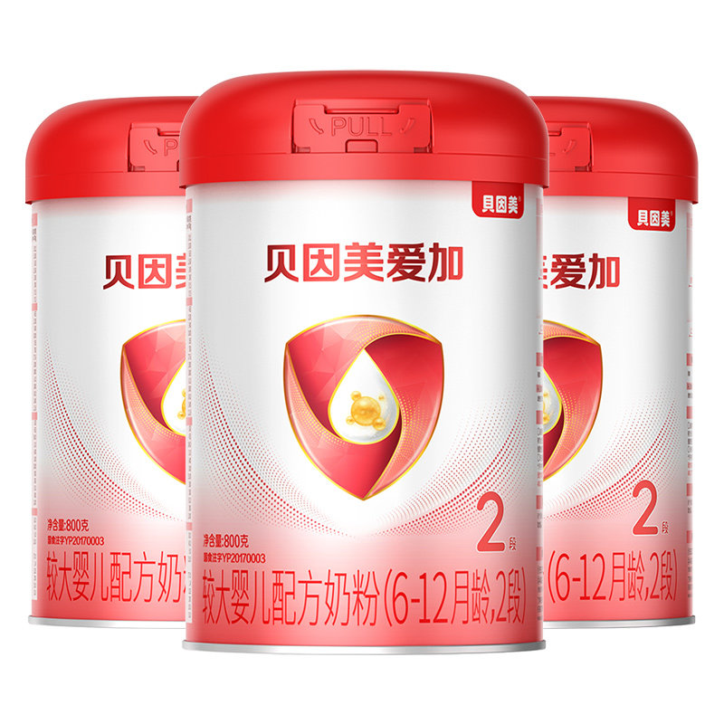 贝因美爱加较大婴儿2段6-12月乳铁蛋白奶粉800克*6罐官方旗舰店