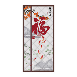 侧开保暖棉门帘冬季加厚2025新款高档免打孔防寒隔断帘入户门玄关