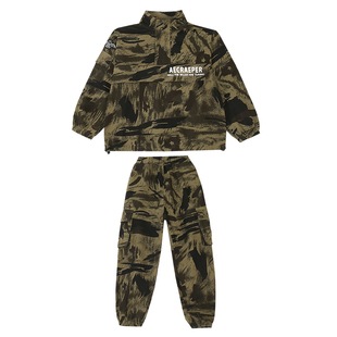 儿童迷彩服装男童军装吃鸡套装女童帅气潮流嘻哈街舞演出服中国风