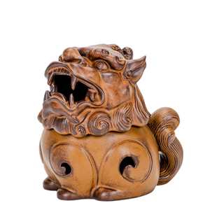 陶瓷狻猊创意盘香炉檀香沉香熏香家用室内香熏炉茶道摆件香插盘托