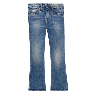 R13中腰露踝复古水洗牛仔裤