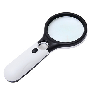 手持阅读放大镜高清10倍带灯扩大放大镜老人阅读20倍光学放大镜