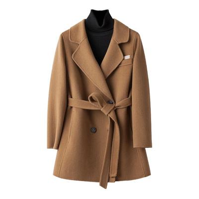 BXV经典双排扣系带羊毛大衣