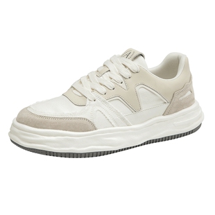 奥康男鞋秋季新款青年潮流休闲板鞋男厚底拼接溶解大底运动鞋