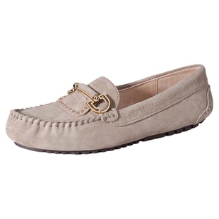 OZZEG豆豆鞋女2025春夏秋平底舒适一脚蹬真皮孕妇软底单鞋乐福鞋