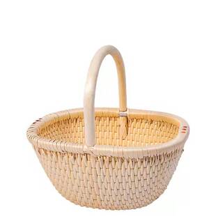 柳编提篮藤编收纳篮菜篮水果篮户外垸子笆斗编织篮子鸡蛋篮购物篮