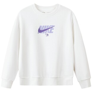 Nike 3brand儿童卫衣男女童长袖2025秋季新款童装白上衣N32532231