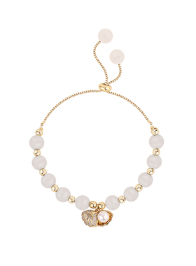 猫眼石贝壳手链女小众百搭手镯