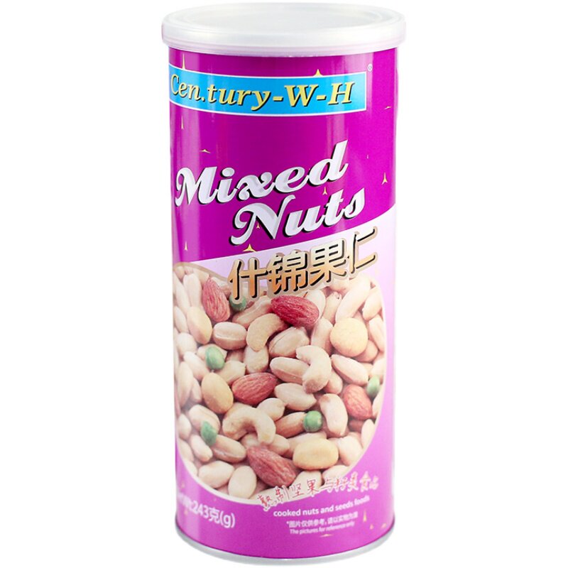 香港Century-W-H什锦果仁混合坚果炒货零食香脆豆罐装243g*3包邮