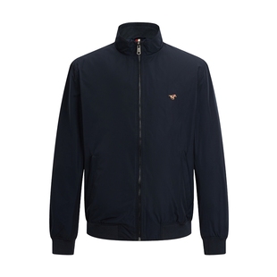 【易打理】LONDA 伦德马秋季新款男士商务休闲刺绣立领夹克外套帅