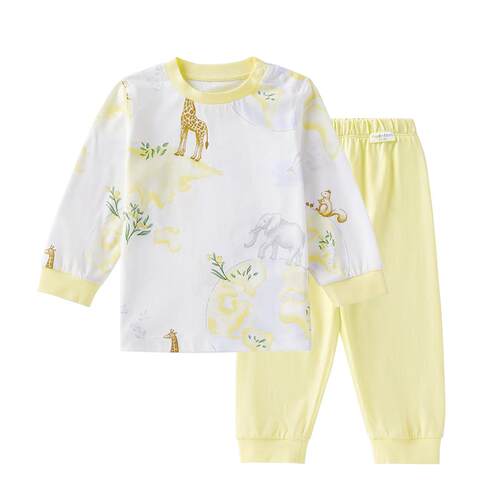全棉时代婴儿家居服婴幼儿童内衣套装纯棉春夏装宝宝分体长袖睡衣