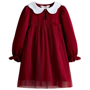 HM童装儿童女童裙子2026春季新款红色马年拜年服卫衣裙1323241