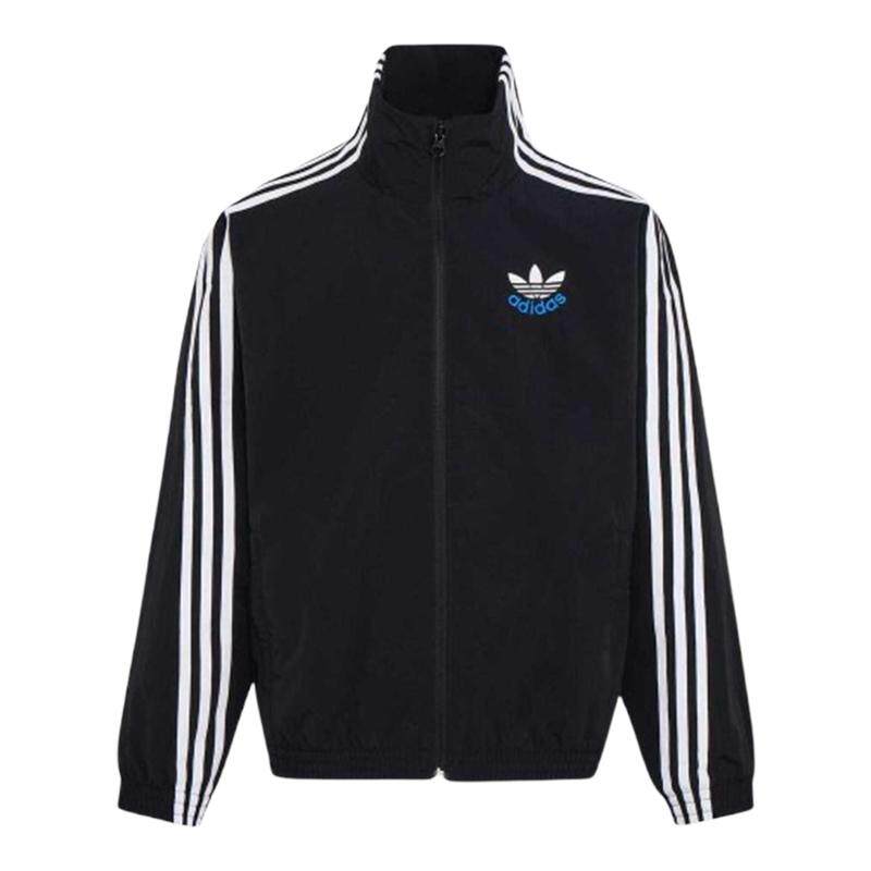 adidas阿迪达斯大童三条纹休闲运动时尚百搭夹克外套KW1181