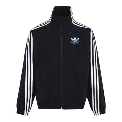 adidas阿迪达斯大童三条纹休闲运动时尚百搭夹克外套KW1181