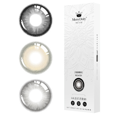 MerryDolly玛丽朵丽美瞳日抛10片玻尿酸隐形近视眼镜棕黑旗舰店