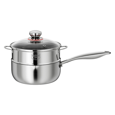 不锈钢无涂层雪花纹雪平锅小奶锅