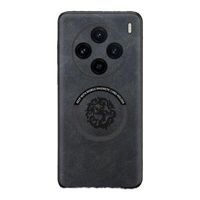 磁吸适用vivoX100手机壳X90新款X80 PRO防摔套X60羊巴皮iQOO12男IQO11高级女iQOO9龙图腾iQOO10革面套翻毛皮