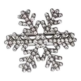 雪花发夹秋冬雪花珍珠发夹女小众设计刘海夹子侧边夹圣诞节头饰